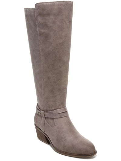 Dr. Scholl's Shoes Liberate Womens Faux Leather Riding Knee-high Boots In Grey
