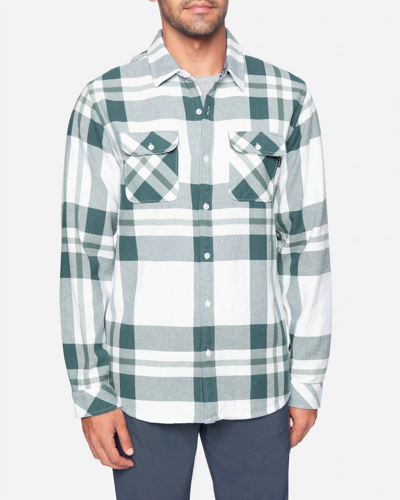 Hurley Santa Cruz Heavy Weight Flannel Shirt In Pure Platinum In Green