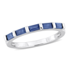 Mimi & Max 7/8ct Tgw Baguette-cut Sapphire Anniversary Band In 10k White Gold In Blue
