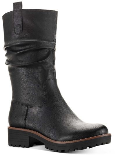 Sun + Stone Nelliee Womens Lug Sole Zipper Mid-calf Boots In Black
