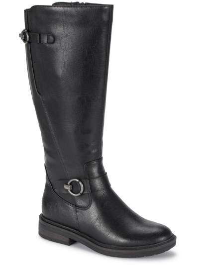 Baretraps Aphrodite Womens Faux Leather Wide Calf Knee-high Boots In Black