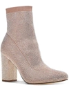 Wild Pair Baybe Womens Rhinestone Block Heel Ankle Boots In Grey