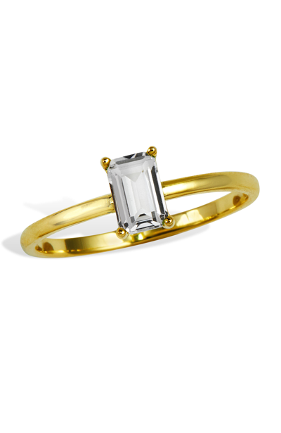 Savvy Cie Jewels 18k Gold Vemeil Birthstone Ring In Silver
