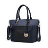 Mkf Collection By Mia K Grace Signature And Croc Embossed Tote Handbag In Blue
