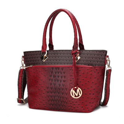 Mkf Collection By Mia K Grace Signature And Croc Embossed Tote Handbag In Red