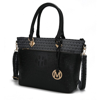 Mkf Collection By Mia K Grace Signature And Croc Embossed Tote Handbag In Black