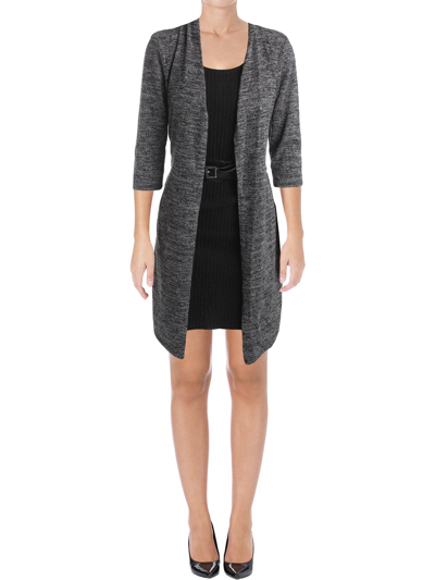 Connected Apparel Womens Marled Layered Sweaterdress In Pink