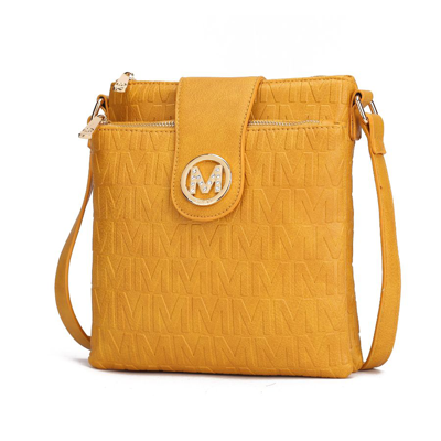 Mkf Collection By Mia K Sarah Crossbody Vegan Leather Handbag In Yellow