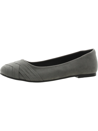 Ataiwee Womens Faux Suede Slip On Ballet Flats In Grey