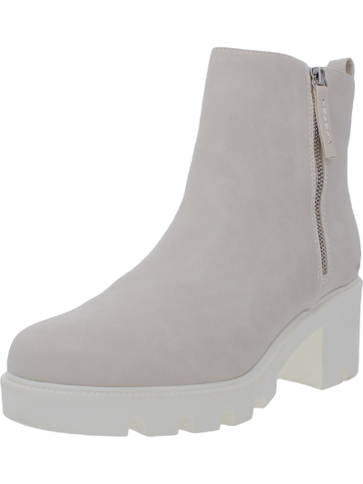 Dolce Vita Nicola Womens Faux Leather Booties Ankle Boots In White