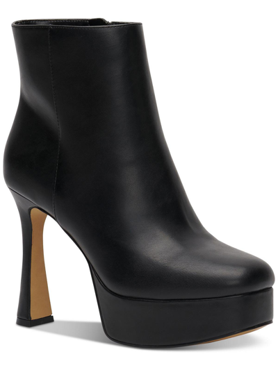 Inc Alize Womens Faux Leather Zipper Booties In Black