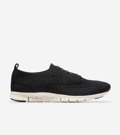COLE HAAN MEN'S ZEROGRAND STITCHLITE OXFORD SHOES IN BLACK/IVORY