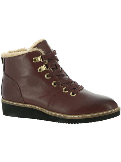Softwalk Wilcox Womens Leather Lace-up Booties In Brown