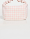 STONEY CLOVER LANE LARGE HOUNDSTOOTH SCRUNCH HANDLE BAG IN PINK