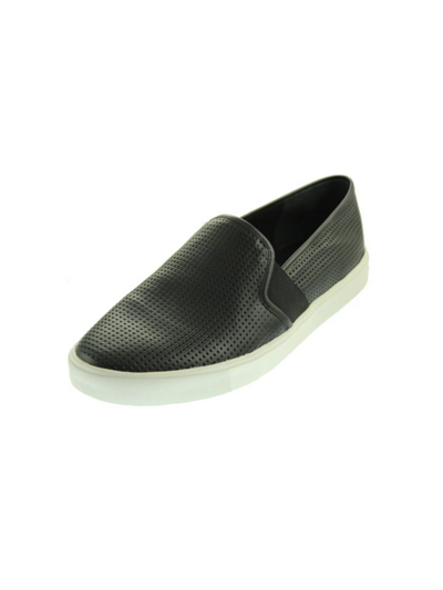Vince Blair Perforated Leather Slip-on Trainers In Black