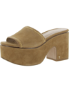 VERONICA BEARD DESSIE WOMENS SUEDE SLIP ON HEELS