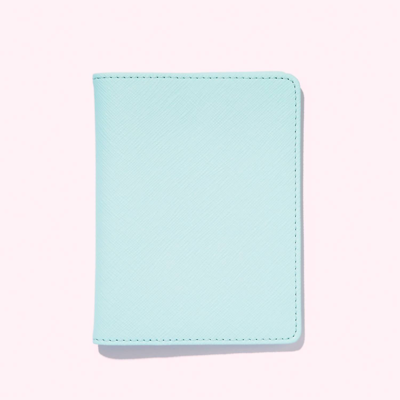 Stoney Clover Lane Textured Passport Case In Sky In Blue