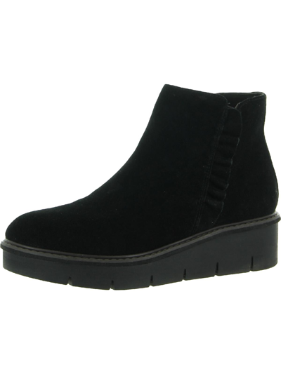 Clarks Airabell Vibe Womens Suede Bootie Ankle Boots In Black