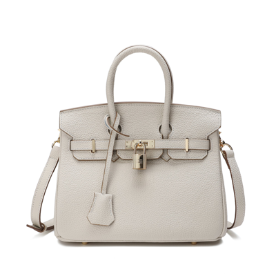 Tiffany & Fred Paris Tiffany & Fred Top-grain Leather Shoulder Bag In White