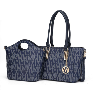 Mkf Collection By Mia K Casey M Signature 2-piece Set Tote & Crossbody Bags In Blue