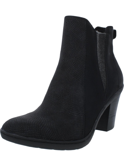 Baretraps Dasha Womens Leather Stacked Heel Chelsea Boots In Black