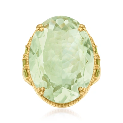 Ross-simons Prasiolite And . Peridot Ring In 18kt Gold Over Sterling In White