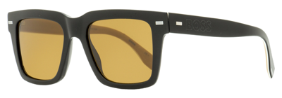 Hugo Boss Men's Eco Acetate Sunglasses B1442s Sdk70 Black/brown 53mm In Yellow