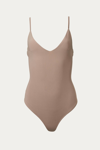 BY TOGETHER ESSENTIAL STRETCH-JERSEY BODYSUIT IN MAUVE