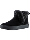 Cougar Duffy Womens Faux Leather Faux Fur Trim Ankle Boots In Black