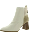 Lifestride Foxy Womens Faux Suede Almond Toe Ankle Boots In White