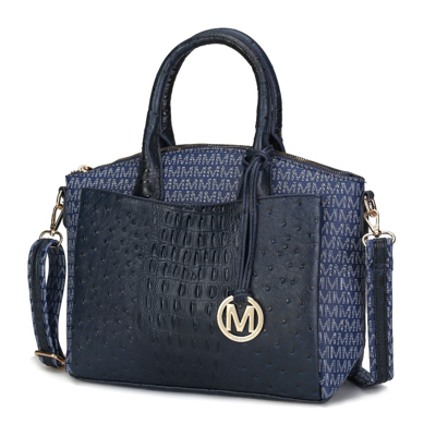 Mkf Collection By Mia K Collins Vegan Leather Women's Tote Handbag In Blue