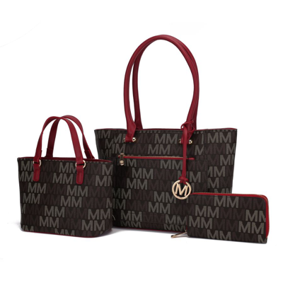 Mkf Collection By Mia K Lady Ii M Signature Tote & Wallet Set In Red