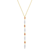 Mimi & Max 1/5ct Tdw Diamond & 1/6 Tgw Ruby Lariat Necklace In 10k Yellow Gold - 16.5 In In Multi