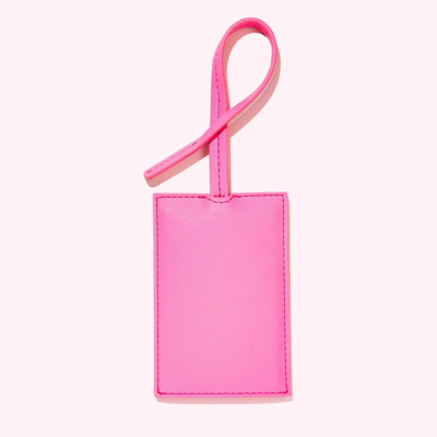 Stoney Clover Lane Textured Luggage Tag In Bubblegum In Pink
