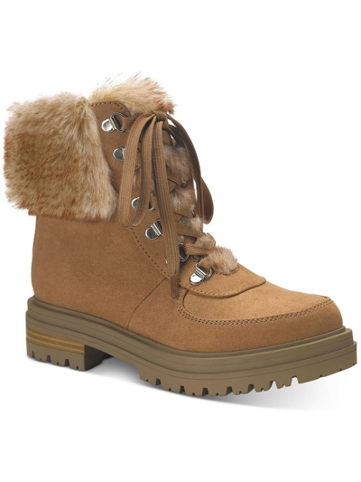 Sun + Stone Orlenaa Womens Cold Weather Faux Fur Trim Winter & Snow Boots In Brown