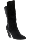 Bellini Chrome Womens Velvet Curved Heel Mid-calf Boots In Multi