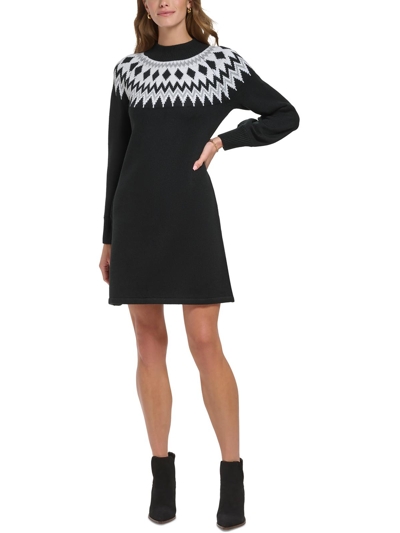 Jessica Howard Womens Knit Midi Sweaterdress In Black