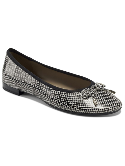 Aerosoles Crystal Womens Faux Leather Snake Print Loafers In Black