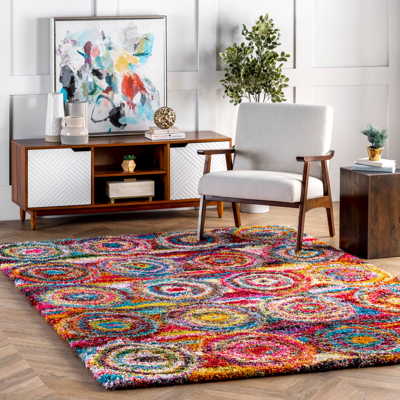 Nuloom Kindra Circles Shaggy Rug