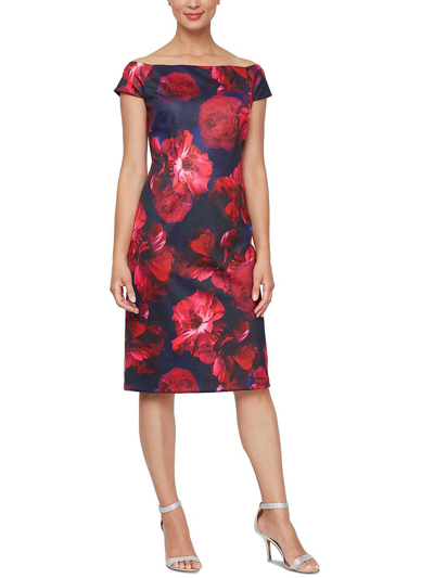 Slny Womens Floral Knee Sheath Dress In Multi