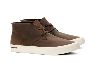 Seavees Mens Army Issue Sneaker High In Whiskey Leather In Brown