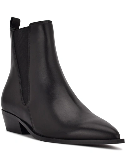 Nine West Womens Leather Ankle Ankle Boots In Black