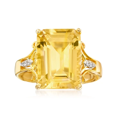Ross-simons Citrine Ring With White Topaz Accents In 18kt Gold Over Sterling In Yellow