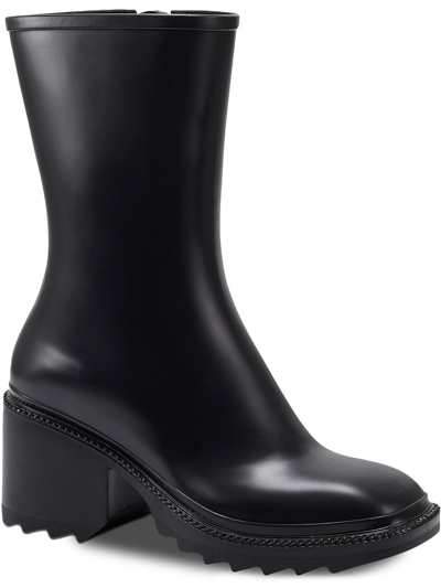 Inc Everett Womens Faux Leather Outdoor Rain Boots In Black