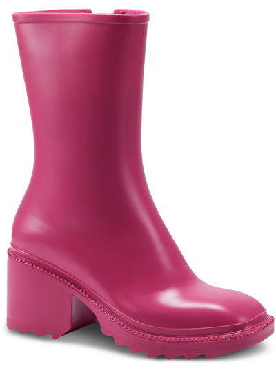 Inc Everett Womens Faux Leather Outdoor Rain Boots In Pink