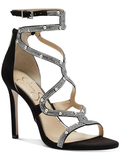 Jessica Simpson Janya 2 Womens Faux Suede Embellished Ankle Strap In Multi