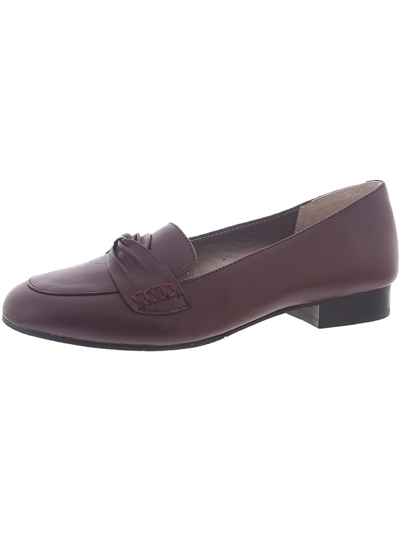 Array Marlowe Womens Leather Square Toe Penny Loafers In White