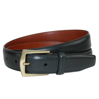 Crookhorndavis Ciga Smooth 32mm Calfskin Leather Dress Belt In Black