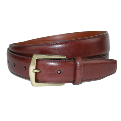 Crookhorndavis Ciga Smooth 32mm Calfskin Leather Dress Belt In Brown