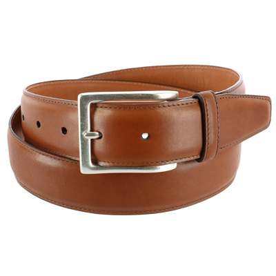 Crookhorndavis Somerset Smooth Calfskin Dress Belt In Brown